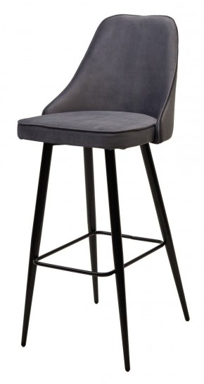 Барный стул NEPAL-BAR СЕРЫЙ #27, велюр/ черный каркас (H=78cm) М-City в Покачах - pokachi.mebel-74.com | фото