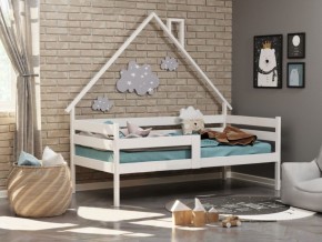 Детская кровать-домик из массива березы Соня-2 (800*1600) Белый/Лак в Покачах - pokachi.mebel-74.com | фото