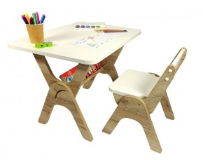 Детский растущий стол-парта и стул Я САМ "Умка" (Дуб/Серый) в Покачах - pokachi.mebel-74.com | фото