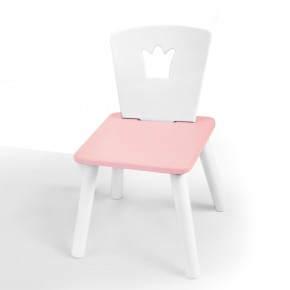 Детский стул Корона (Белый/Розовый/Белый) в Покачах - pokachi.mebel-74.com | фото
