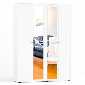 Камелия Шкаф 4-х створчатый, цвет белый, ШхГхВ 160х48х220 см., универсальная сборка, можно использовать как два отдельных шкафа в Покачах - pokachi.mebel-74.com | фото