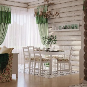Комлект Вествик обеденный стол и четыре стула, массив сосны, цвет белый в Покачах - pokachi.mebel-74.com | фото
