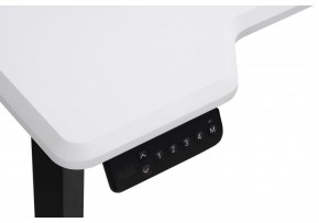 Компьютерный стол Маркос с механизмом подъема 140х80х75 белая шагрень / черный в Покачах - pokachi.mebel-74.com | фото