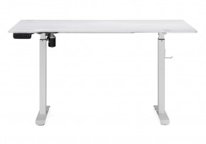 Компьютерный стол Маркос с механизмом подъема 140х80х75 белый / шагрень белая в Покачах - pokachi.mebel-74.com | фото