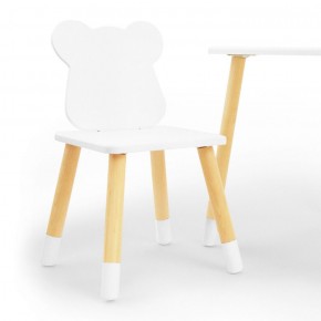 Комплект детской мебели стол и два стула Мишутка (Белый/Белый/Береза) в Покачах - pokachi.mebel-74.com | фото