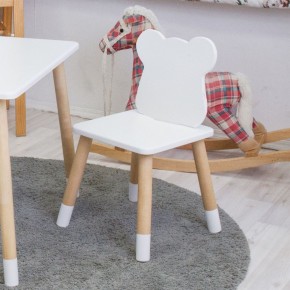 Комплект детской мебели стол и два стула Мишутка (Белый/Белый/Береза) в Покачах - pokachi.mebel-74.com | фото