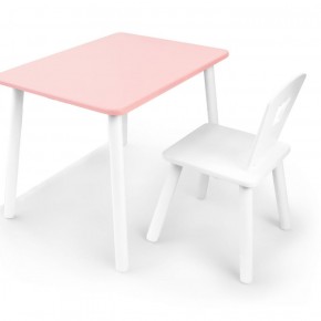Комплект детской мебели стол и стул Корона (Розовый/Белый/Белый) в Покачах - pokachi.mebel-74.com | фото