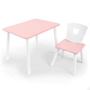 Комплект детской мебели стол и стул Корона (Розовый/Розовый/Белый) в Покачах - pokachi.mebel-74.com | фото