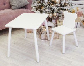 Комплект детской мебели стол и стул Мишутка (Белый/Белый/Белый) в Покачах - pokachi.mebel-74.com | фото