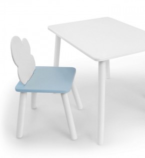 Комплект детской мебели стол и стул Облачко (Белый/Голубой/Белый) в Покачах - pokachi.mebel-74.com | фото