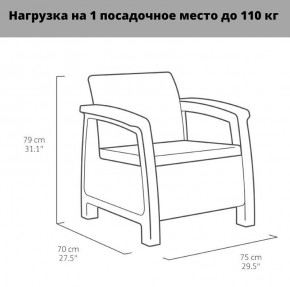 Комплект мебели Корфу Рест (Corfu Rest - without table) коричневый в Покачах - pokachi.mebel-74.com | фото