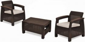 Комплект мебели Корфу Уикенд (Corfu Weekend) коричневый - серо-бежевый * в Покачах - pokachi.mebel-74.com | фото