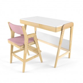 Комплект растущий стол и стул с чехлом 38 попугаев «Вуди» (Белый, Береза, Розовый) в Покачах - pokachi.mebel-74.com | фото