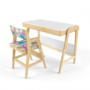 Комплект растущий стол и стул с чехлом 38 попугаев «Вуди» (Белый, Без покрытия, Мечта) в Покачах - pokachi.mebel-74.com | фото