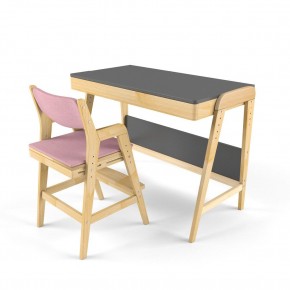 Комплект растущий стол и стул с чехлом 38 попугаев «Вуди» (Серый, Береза, Розовый) в Покачах - pokachi.mebel-74.com | фото
