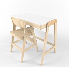 Комплект растущий стол  стул 38 попугаев «Вуди» (Белый, Береза) в Покачах - pokachi.mebel-74.com | фото