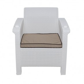 Комплект уличной мебели Yalta Premium Terrace Set (Ялта) белый (+подушки под спину) в Покачах - pokachi.mebel-74.com | фото