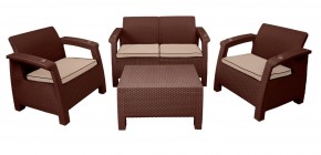 Комплект уличной мебели Yalta Premium Terrace Set (Ялта) шоколадый (+подушки под спину) в Покачах - pokachi.mebel-74.com | фото