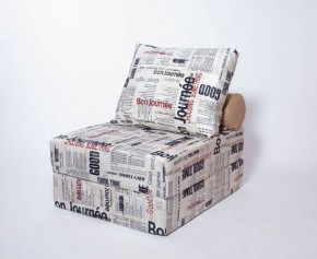 Кресло-кровать-пуф бескаркасное Прайм (Газета) в Покачах - pokachi.mebel-74.com | фото