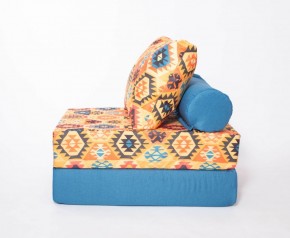 Кресло-кровать-пуф бескаркасное Прайм (мехико желтый-морская волна) в Покачах - pokachi.mebel-74.com | фото