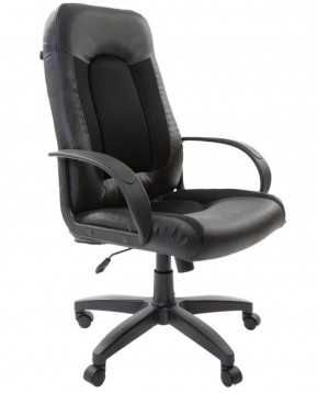 Кресло офисное BRABIX "Strike EX-525" (экокожа черная, ткань черная) 531381 в Покачах - pokachi.mebel-74.com | фото