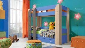 Кровать детская 2-х ярусная Юниор-6 с ящиком ЛДСП (800*1900) в Покачах - pokachi.mebel-74.com | фото