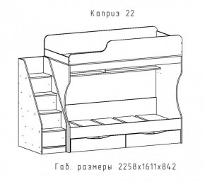 КАПРИЗ-22 Кровать двухъярусная 800 настил ЛДСП в Покачах - pokachi.mebel-74.com | фото