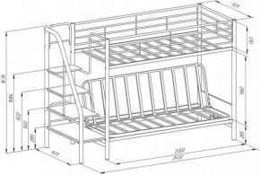 Кровать двухъярусная с диваном "Мадлен-3" (Белый/Фиолетовы) в Покачах - pokachi.mebel-74.com | фото