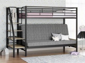 Кровать двухъярусная с диваном "Мадлен-3" (Черный/Серый) в Покачах - pokachi.mebel-74.com | фото