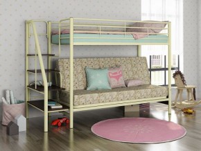 Кровать двухъярусная с диваном "Мадлен-3" (Белый/Фиолетовы) в Покачах - pokachi.mebel-74.com | фото