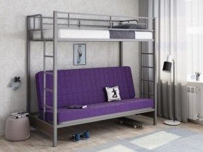 Кровать двухъярусная с диваном "Мадлен" (Серый/Фиолетовый) в Покачах - pokachi.mebel-74.com | фото