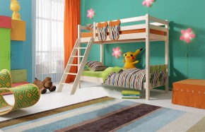 Кровать двухъярусная с наклонной лестницей Соня (Вариант 10) в Покачах - pokachi.mebel-74.com | фото