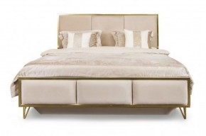 Кровать Lara 1600 с мягким изголовьем + основание (белый глянец) в Покачах - pokachi.mebel-74.com | фото