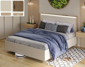 Кровать (Светло-серый U750 ST9/Дуб Галифакс Табак) 1600 в Покачах - pokachi.mebel-74.com | фото