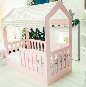Кровать-домик без ящика 800*1600 (Розовый) в Покачах - pokachi.mebel-74.com | фото