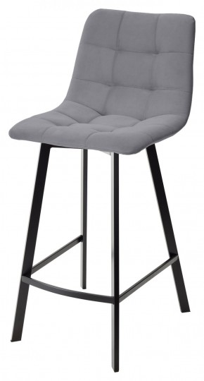 Полубарный стул CHILLI-QB SQUARE серый #27, велюр / черный каркас (H=66cm) М-City в Покачах - pokachi.mebel-74.com | фото