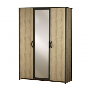 Шкаф 3-дверный с зеркалом №885 Гранж в Покачах - pokachi.mebel-74.com | фото