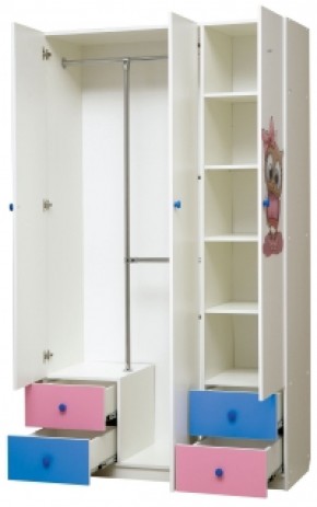 Шкаф 3-х дверный с ящиками и фотопечатью Совята 3.1 (1200) в Покачах - pokachi.mebel-74.com | фото