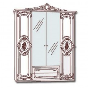 Шкаф 4-х дверный с зеркалами (01.144) Роза (могано) в Покачах - pokachi.mebel-74.com | фото