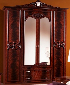 Шкаф 4-х дверный с зеркалами (03.144) Ольга (могано) в Покачах - pokachi.mebel-74.com | фото