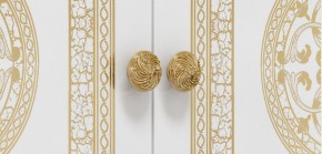 Шкаф 4-х дверный с зеркалами (12.244) Грация (белый/золото) в Покачах - pokachi.mebel-74.com | фото