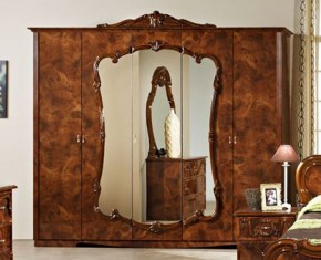 Шкаф 5-и дверный с зеркалами (20.145) Тициана (орех) в Покачах - pokachi.mebel-74.com | фото