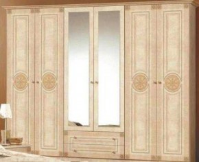 Шкаф 6-и дверный с зеркалами (02.146) Рома (беж) в Покачах - pokachi.mebel-74.com | фото