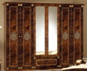 Шкаф 6-и дверный с зеркалами (02.146) Рома (орех) в Покачах - pokachi.mebel-74.com | фото