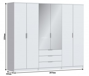 Шкаф 6-ти дверный Николь СБ-2593/1 (Белый) в Покачах - pokachi.mebel-74.com | фото