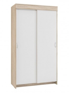 Шкаф-купе Бассо 1.0 (Дуб Сонома/Белый) 2 двери 2 зеркальные вставки в Покачах - pokachi.mebel-74.com | фото