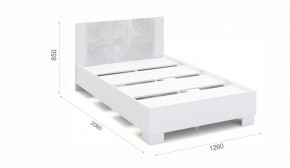 Спальня Аврора Кровать 120 со встроенным основанием под матрас Белый/Ателье светлый в Покачах - pokachi.mebel-74.com | фото