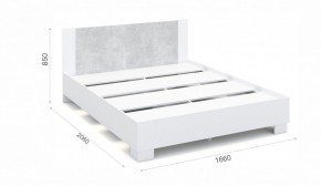 Спальня Аврора Кровать 160 со встроенным основанием под матрас Белый/Ателье светлый в Покачах - pokachi.mebel-74.com | фото