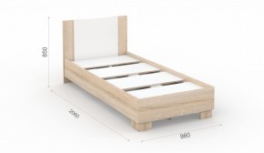 Спальня Аврора Кровать 90 со встроенным основанием под матрас Дуб сонома/Белый в Покачах - pokachi.mebel-74.com | фото