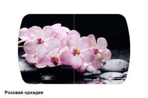 Стол Бостон 900*600 (опоры Брифинг) Стекло/фотопечать Розовая Орхидея в Покачах - pokachi.mebel-74.com | фото
